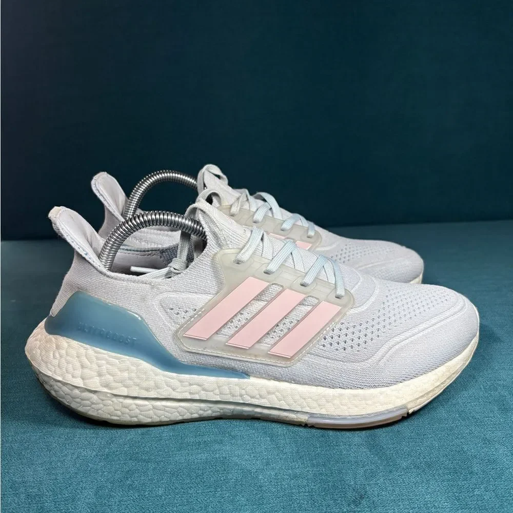 Adidas Ultraboost 21 Women's Running Shoes Sneakers Gray Blue Size 9.5